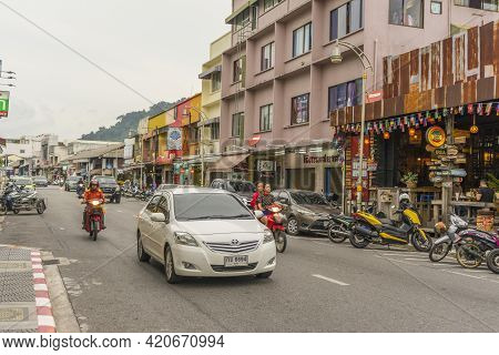 Phuket,thailand - July 13,2018 : Street View Of Old Building In Old Town District Of Phuket,thailand