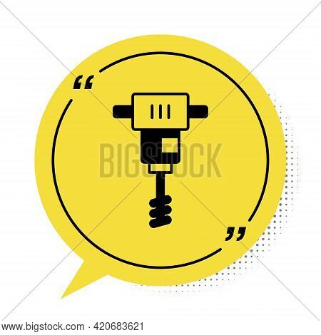 Black Electrical Hand Concrete Mixer Icon Isolated On White Background. Handheld Electric Cement Mix