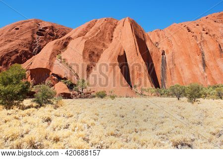 Uluru (ayers Rock), Northern Territory, Australia, September 2018.  This Imposing Geological Structu