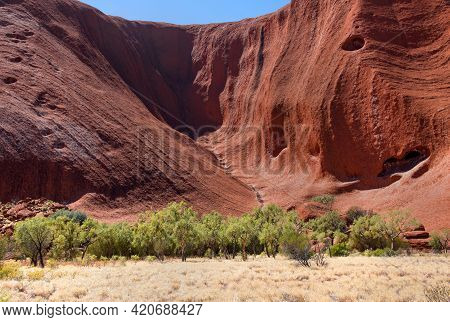 Uluru (ayers Rock), Northern Territory, Australia, September 2018.  This Imposing Geological Structu