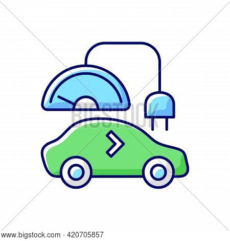 Level 1 Charger Rgb Color Icon. Slowest Way To Charge Battery Of Electronic Vehicle. Long Term Charg