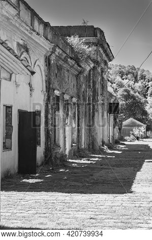 Abandoned Ruined Railway Station In Tquarchal (tkvarcheli), Abkhazia