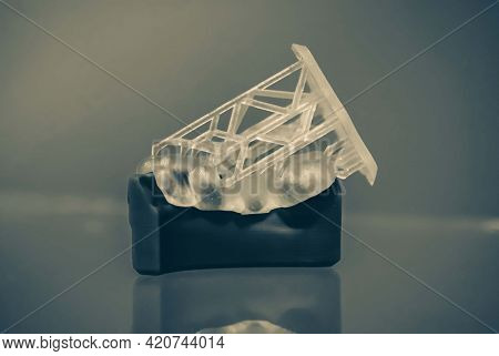 Human Jaw Printed On 3d Printer Of Photopolymer.