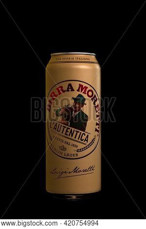 Birra Moretti, A Premium Lager Beer Produced By Italian Brewing Company Now Owned By Heineken Intern