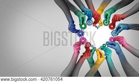 Team Partnership Unity And Collaboration Concept Connecting With Teamwork As A Business Metaphor Wit