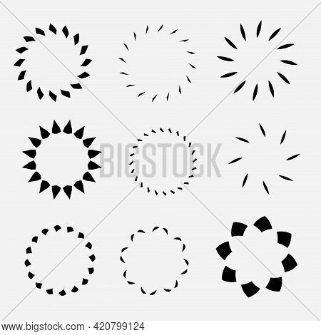 Vector Of Set Of Circle Made From Repeated Various Shape Simple Flat  Design