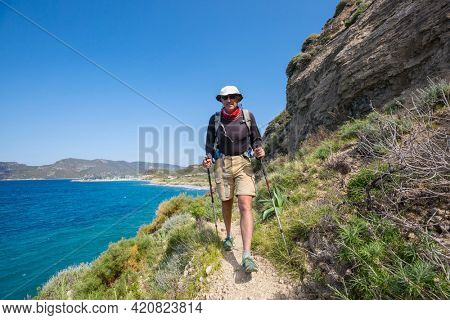 Beautiful landscapes on the Carian trail. Aegean Sea, Turkey.