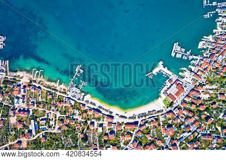 Town Of Murter Waterfront Aerial View, Murter Island Archipelago  In Dalmatia, Croatia