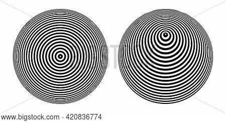 Abstract Geometric Circle Icons. 3d Illusion. Design Elements Set. Vector Art.