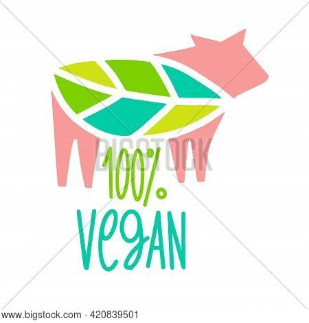 Beyond Meat Vector Icon Vector. Plant Based Food. Green Leaf Instead Of Steak. Vegan Meat Made From 