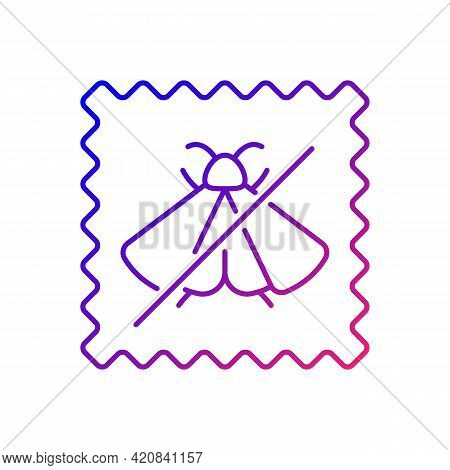 Moth Repellent Fabric Feature Gradient Linear Vector Icon. Quality Textile. Cover Protection For Sil