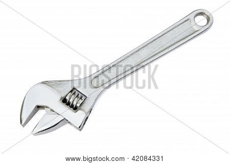 Chave de aço no fundo branco