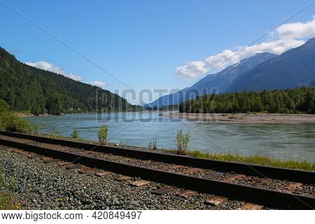 Remote, Beautiful Nature On The Skeena River In British Columbia, Canada