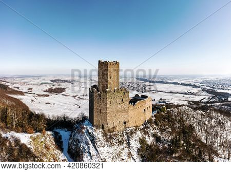 Panoramic View Of The Ortenburg Castle In The Vosges.
