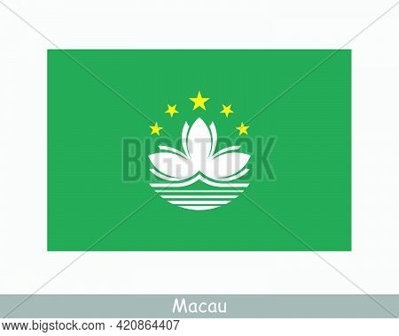 National Flag Of Macau. Macao Country Flag Detailed Banner. Eps Vector Illustration Cut File