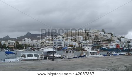 Stadt Naxos In Griechenland am Abend Zeit