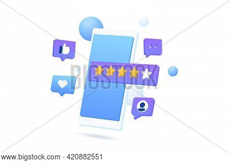 Positive Feedback 3d Illustration Concept Design. Illustration For Websites, Landing Pages, Mobile A