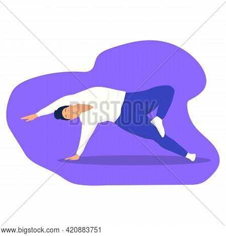 Attractive Woman In Yoga Pose. Concept I Love My Body. Vector Illustration.