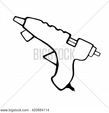 Glue Gun Handmade. Vector Illustration In Doodle Style.