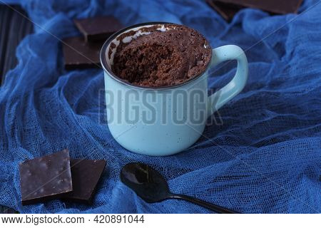 Dessert. Mugcake. Quick Chocolate Cake In A Mug. Homemade Brownie