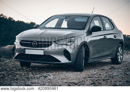 Opel Corsa 2020 Year Model Front View Illustrative Editorial