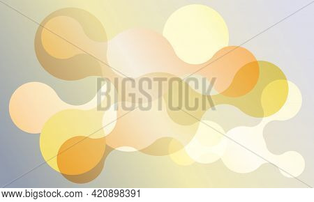 Abstract Connected Circles Vector Banner Background. Geometric Liquid Fluid Shapes.