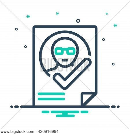 Mix Icon For Attendance Presence Impendence Identification Verification