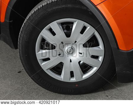 Novosibirsk, Russia - May 16, 2021: Opel Mokka, Car Wheel With Alloy Wheel And New Rubber