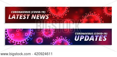 Latest Coronavirus News And Updates Wide Banners Set