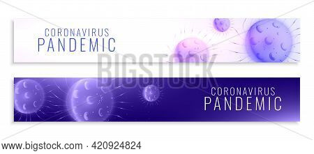 Covid19 Coronavirus Pandemic Outbreak Wide Banners Set