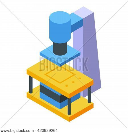 Power Press Machine Icon. Isometric Of Power Press Machine Vector Icon For Web Design Isolated On Wh
