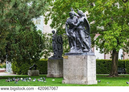Vienna, Austria - May 16, 2019: This Is A Sculptural Allegory Of Agriculture (martin Fischer) That A