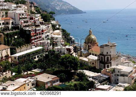 Amalfi Beautiful Italian City On The Sea Coast.