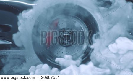 3d Render Drift Wheels With Smoke Sport Cars