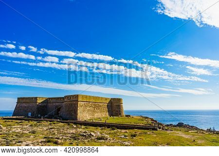 Coastal Fortification, Castle Near The Town Of Los Banos De Guardias Viejas, Almeria Province, Andal