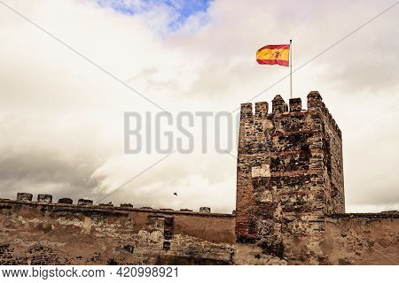 Sohail Castle In Fuengirola, Malaga Spain. Tourist Attraction, Place To Visit. Holidays On Costa Del