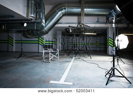 modern studio in the parking lot