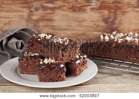 Gingerbread Cake With Chocolate And Hazelnuts