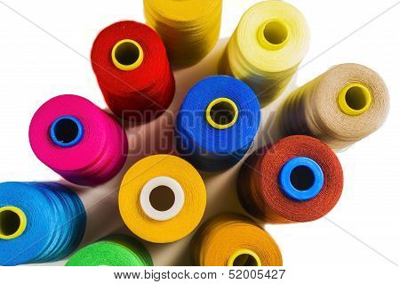 Colored fine thread bobbins
