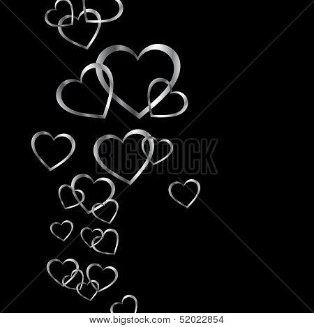 High grade silver hearts background