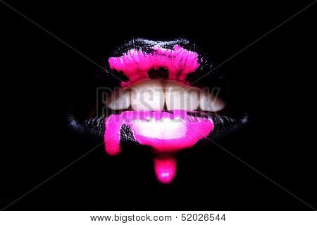 Extreme Makeup Cosmetic Creation Using Lip Color