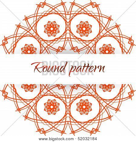 Abstract floral round pattern isolated on white