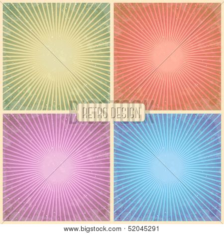 Retro sunburst pattern. Vectro Template 