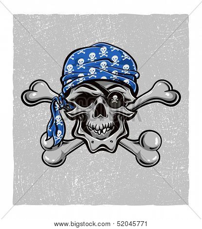 Skallywag Pirate Skull. Vector eps8