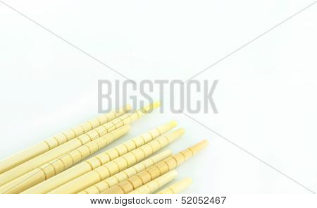 Many Chopsticks On White  Background