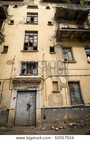 Abandoned apartment building