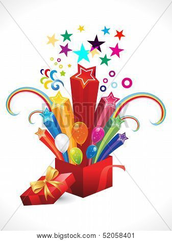 Abstract Colorful Magic Box Exploding
