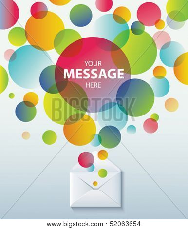 Envelope and bubble speech. Concept background. 
