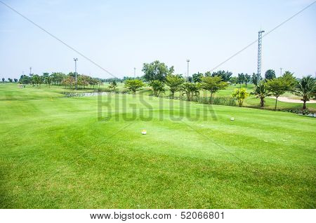 Golf course in sunny day