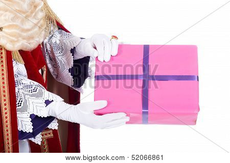 Sinterklaas Is Giving A Present